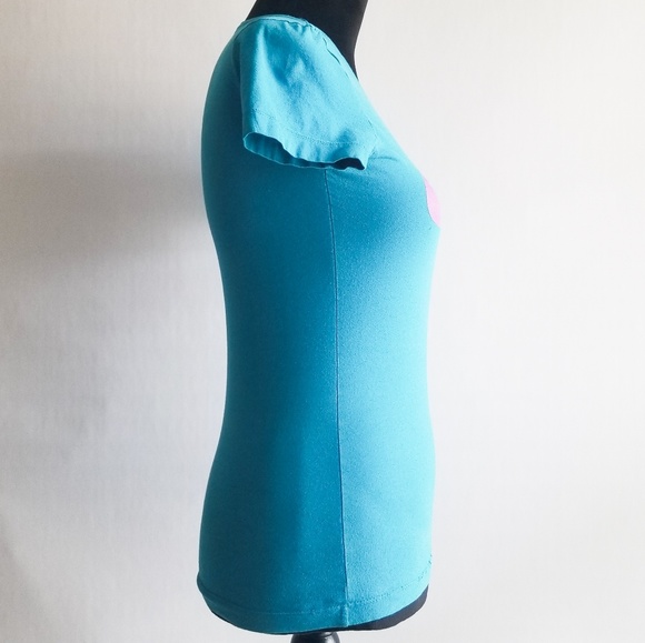 Nike Short Sleeve Slim Fiz Womens XS Teal Shirt - Picture 3 of 7